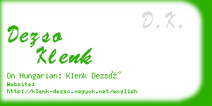 dezso klenk business card